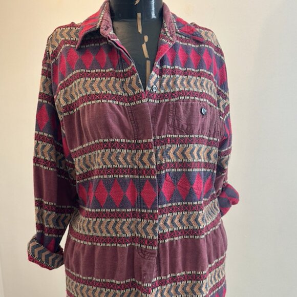 Aztec Print Brushed Flannel Button Down - Picture 1 of 4